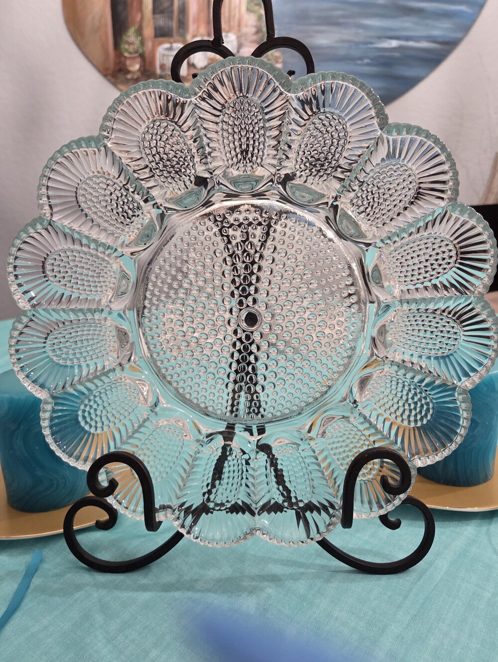 Indiana Glass Clear Daisy Pattern Glass Serving Plate